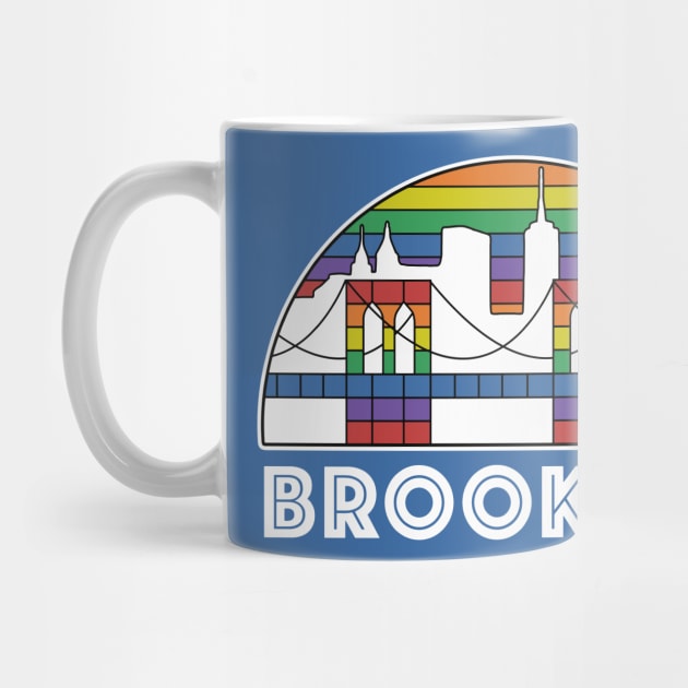 Brooklyn Bridge Pride Rainbow Skyline Vintage Logo by overhooped